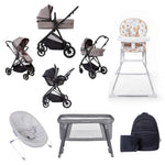Redkite Push Me Savanna i Travel System Ultimate Baby Essentials Bundle - Grey
