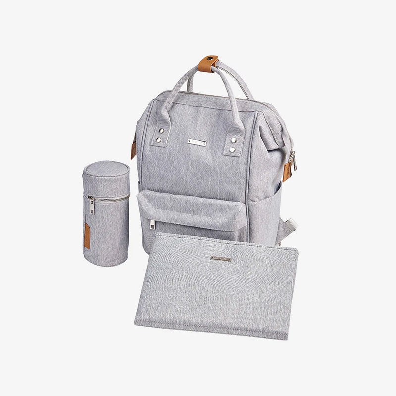 Bababing Backpack Changing Bag - Grey Marl