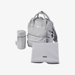 Bababing Vegan Leather Mani Backpack Changing Bag - Dove Grey