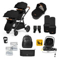 Ickle Bubba Virgo Growing Family 14 Piece Including Nimbus Car Seat + Base Travel System Bundle - Black