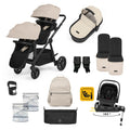 Ickle Bubba Virgo Growing Family 14 Piece Inc Nimbus Car Seat + Base Travel System Bundle - Stone