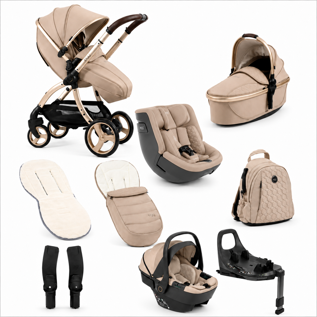 egg3 All Stage 360 Travel System Bundle - Feather + FREE EXTRA 360 ISOFIX BASE
