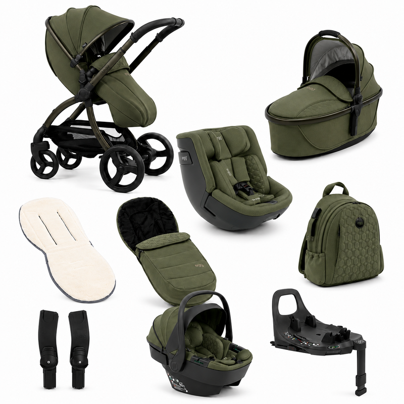 egg3 All Stage 360 Travel System Bundle - Sage + FREE EXTRA 360 ISOFIX BASE