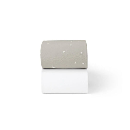 Snuz Cot & Cot Bed 2 Pack Fitted Sheet – Grey Star
