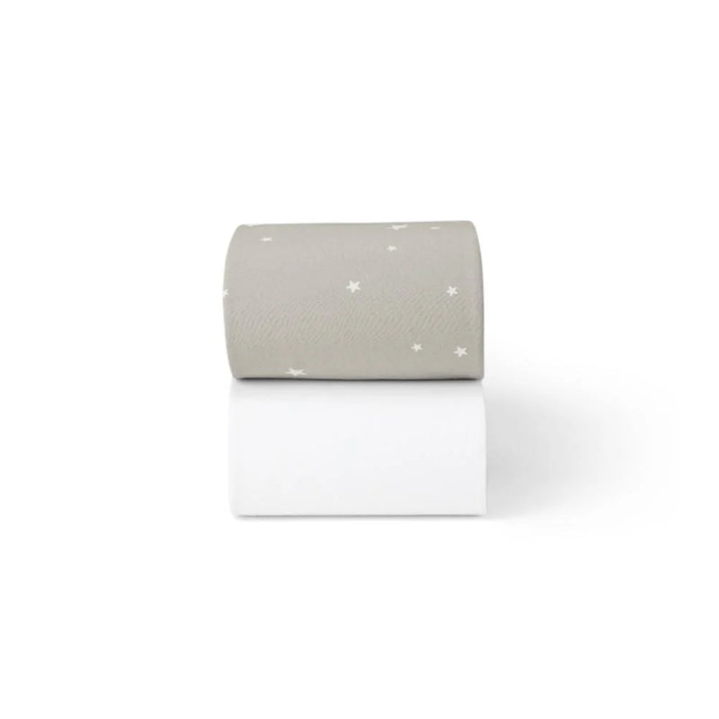 Snuz Cot & Cot Bed 2 Pack Fitted Sheet – Grey Star