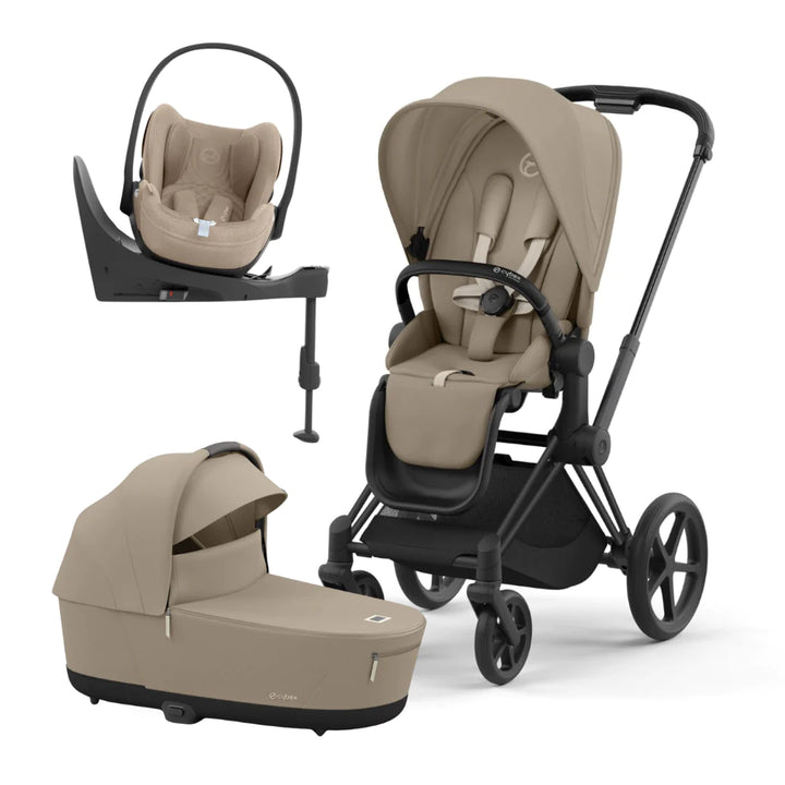 Cybex Priam Lux Travel System | Cozy Beige on Matt Black