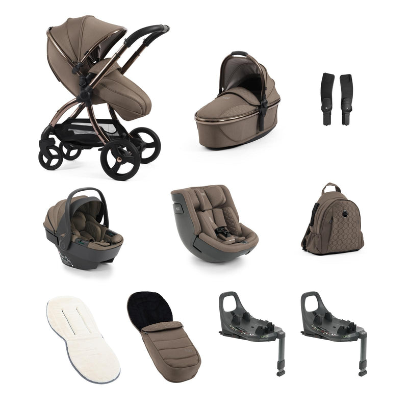 egg3 All Stage 360 Travel System Bundle - Mink + FREE EXTRA 360 ISOFIX BASE