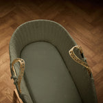 The Little Green Sheep Organic Moses Basket Fitted Sheets - Juniper/Sage Rice