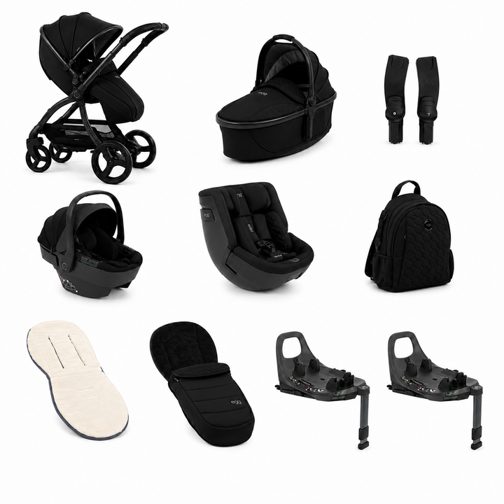 egg3 All Stage 360 Travel System Bundle - Panther + FREE EXTRA 360 ISOFIX BASE