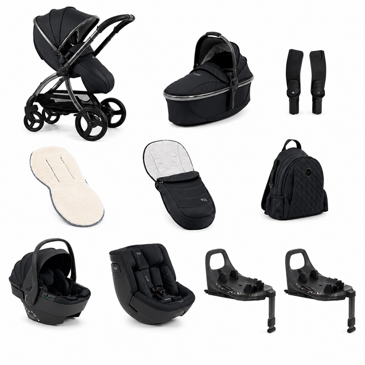 egg3 All Stage 360 Travel System Bundle - Carbonite + FREE EXTRA 360 ISOFIX BASE