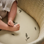 The Little Green Sheep Organic Moses Basket Fitted Sheets - Leaves