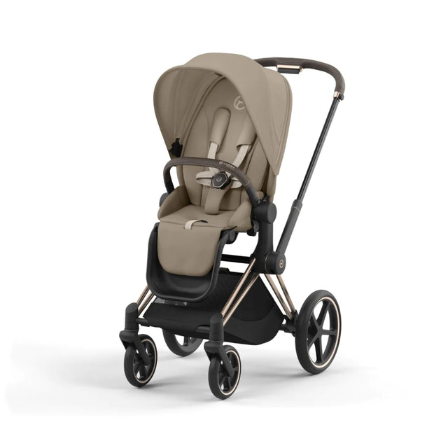 Cybex Priam Lux Travel System | Cozy Beige on Rose Gold