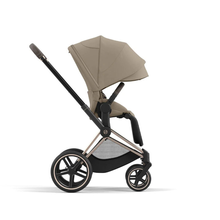 Cybex Priam Lux Travel System | Cozy Beige on Rose Gold