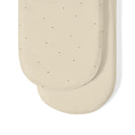 The Little Green Sheep Organic Moses Basket Fitted Sheets - Linen/Cocoa Rice