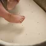 The Little Green Sheep Organic Moses Basket Fitted Sheets - Linen/Cocoa Rice