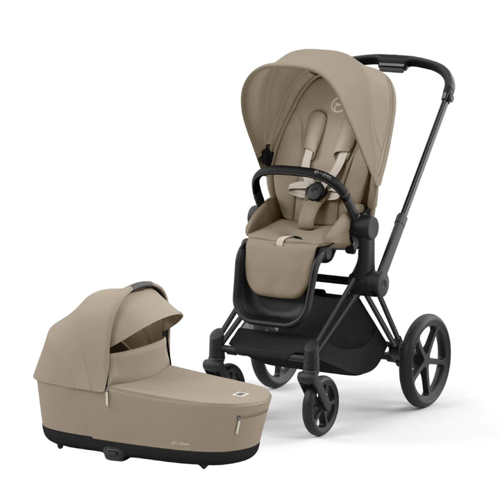 Cybex Priam Lux Pushchair & Carry Cot | Cozy Beige on Matt Black