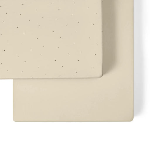 The Little Green Sheep Organic Cot & Cot Bed Fitted Sheets - Linen/Cocoa