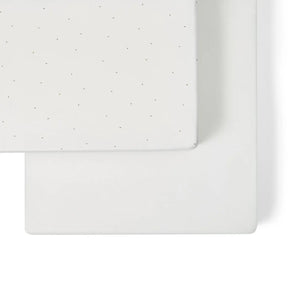 The Little Green Sheep Organic Cot & Cot Bed Fitted Sheets - White/Truffle