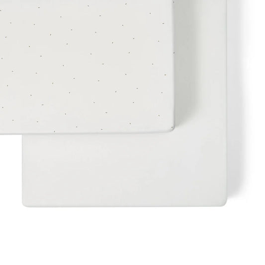 The Little Green Sheep Organic Cot & Cot Bed Fitted Sheets - White/Truffle