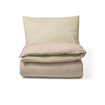 The Little Green Sheep Reversible Cot Bed Duvet Cover & Pillow Case Set - Truffle & Cocoa Rice