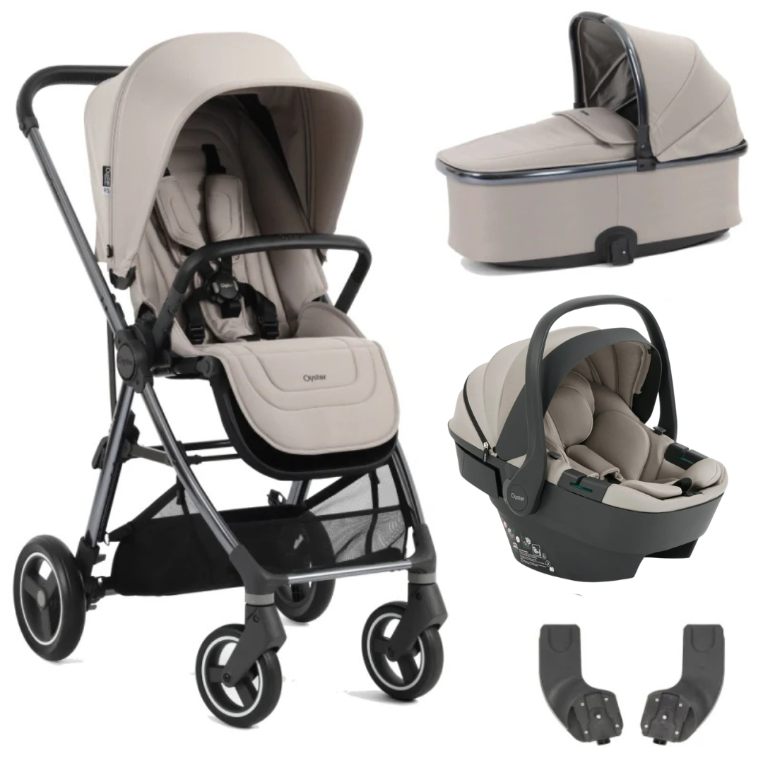 Oyster Gravity+ 4 Piece Travel System Inc Capsule 360 Car Seat - Stone