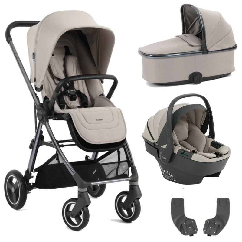 Oyster Gravity+ 4 Piece Travel System Inc Capsule 360 Car Seat - Stone