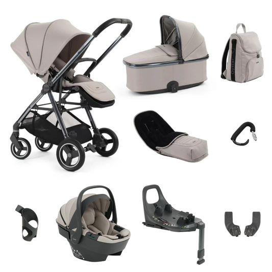 Oyster Gravity+ 9 Piece Luxury Bundle Inc Capsule 360 Car Seat & Rotating Base - Stone