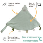 Cheeky Chompers Comfortchew Baby Comforter With Teether - Sage