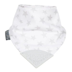 Cheeky Chompers Neckerchew Teething Dribble Bib - Silver Stars