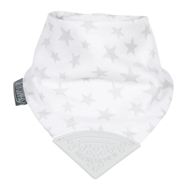 Cheeky Chompers Neckerchew Teething Dribble Bib - Silver Stars