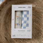 Avery Row Extra Large Organic Baby Muslins, Set of 2 - Coastline/Waves