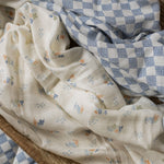 Avery Row Extra Large Organic Baby Muslins, Set of 2 - Coastline/Waves