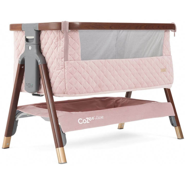 Tutti Bambini CoZee Luxe Bedside Crib-Walnut/Blush