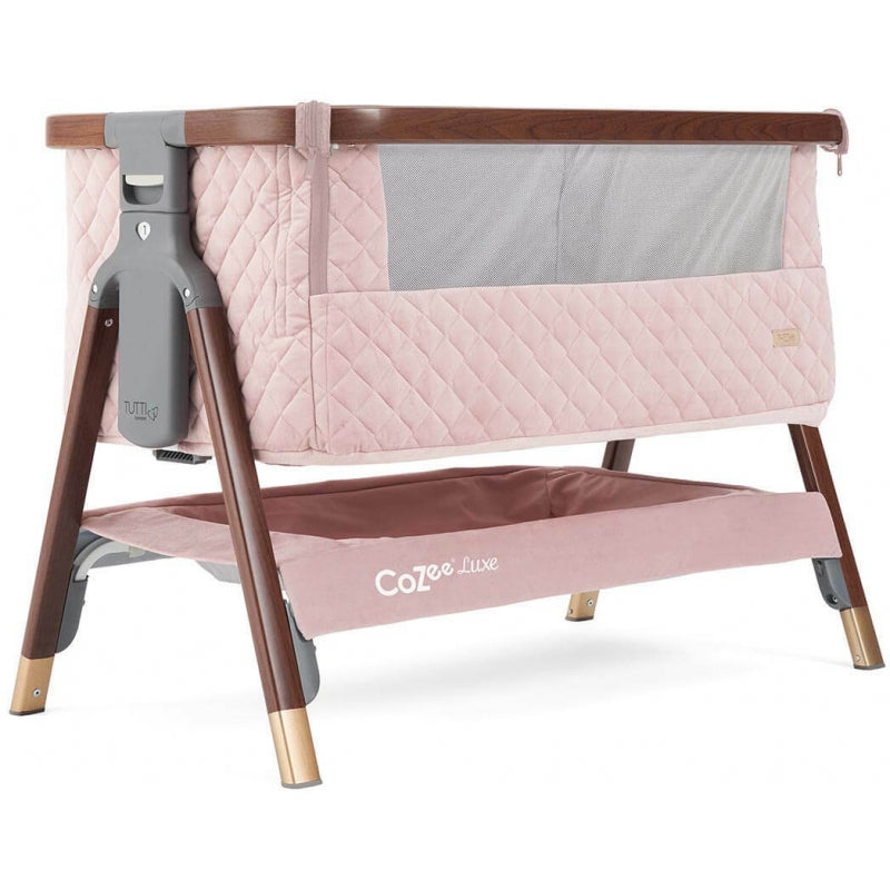 Tutti Bambini CoZee Luxe Bedside Crib - Walnut/Blush