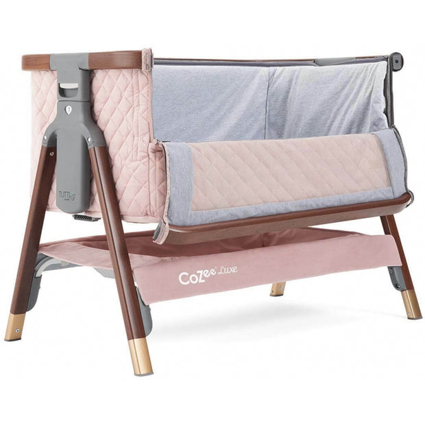 Tutti Bambini CoZee Luxe Bedside Crib-Walnut/Blush