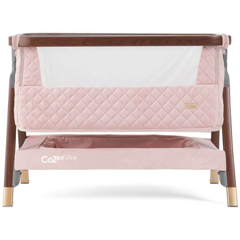 Tutti Bambini CoZee Luxe Bedside Crib - Walnut/Blush