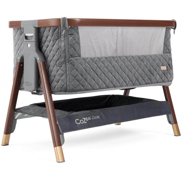 Tutti Bambini CoZee Luxe Bedside Crib-Walnut/Slate