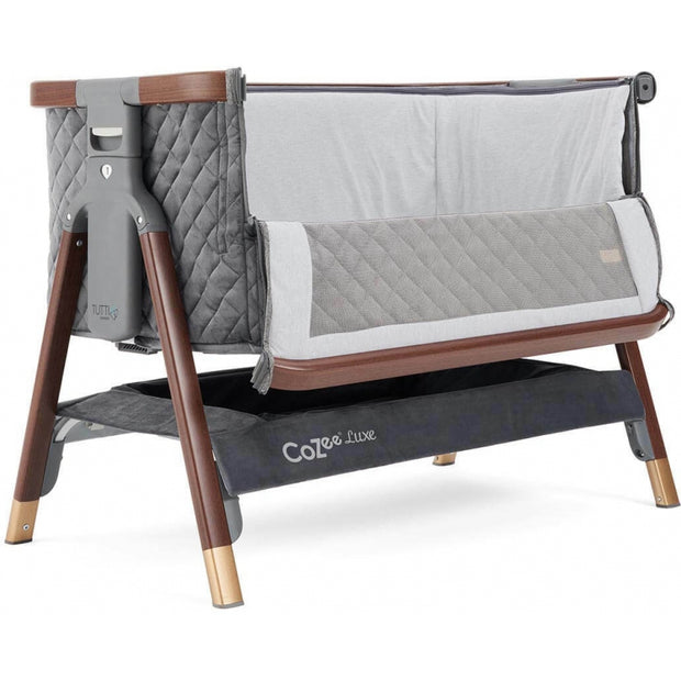 Tutti Bambini CoZee Luxe Bedside Crib-Walnut/Slate