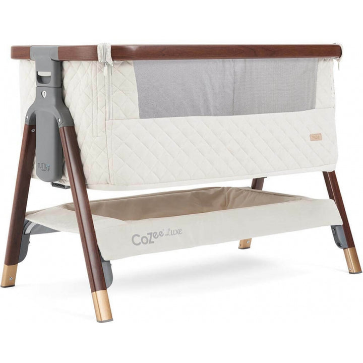 Tutti Bambini CoZee Luxe Bedside Crib-Walnut/Cream