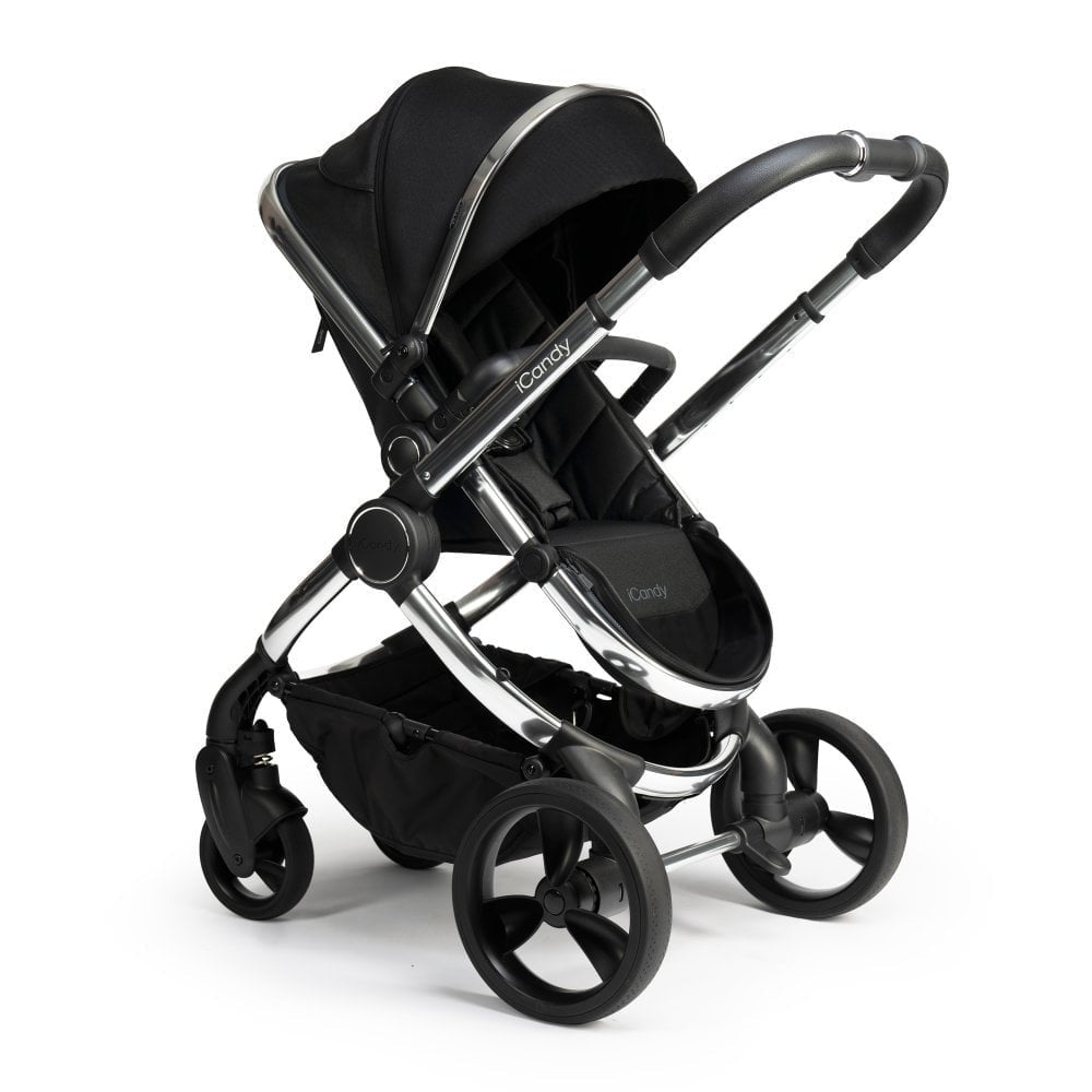 iCandy Peach 6 Complete Pushchair & Carrycot Bundle - Chrome/Black Twill