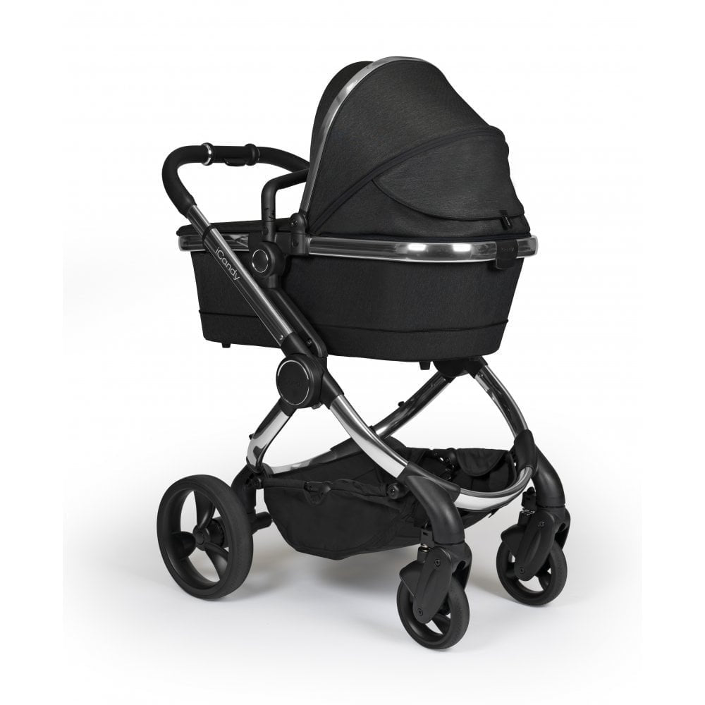 iCandy Peach 6 Complete Pushchair & Carrycot Bundle - Chrome/Black Twill