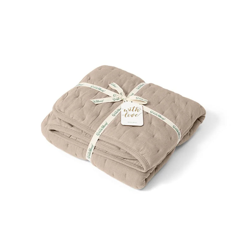 The Little Green Sheep Organic Dimple Quilt - Truffle