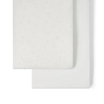 The Little Green Sheep Organic Crib Fitted Sheets - White Truffle Rice