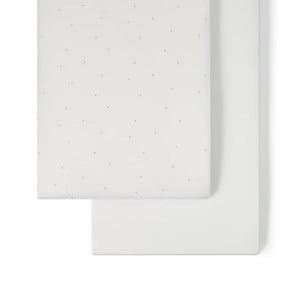 The Little Green Sheep Organic Crib Fitted Sheets - White Truffle Rice