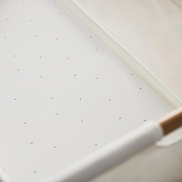 The Little Green Sheep Organic Crib Fitted Sheets - White Truffle Rice