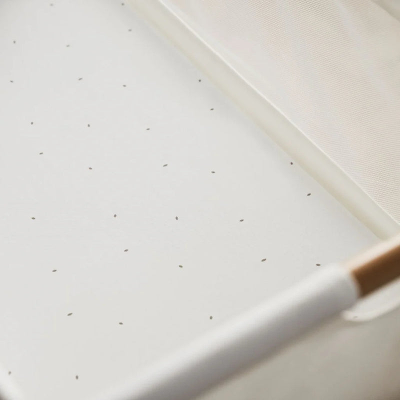 The Little Green Sheep Organic Crib Fitted Sheets - White Truffle Rice