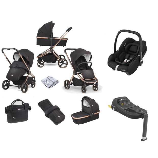 Mee-go Pure 8 Piece Cabriofix i-Size Travel System Bundle - Dusty Rose
