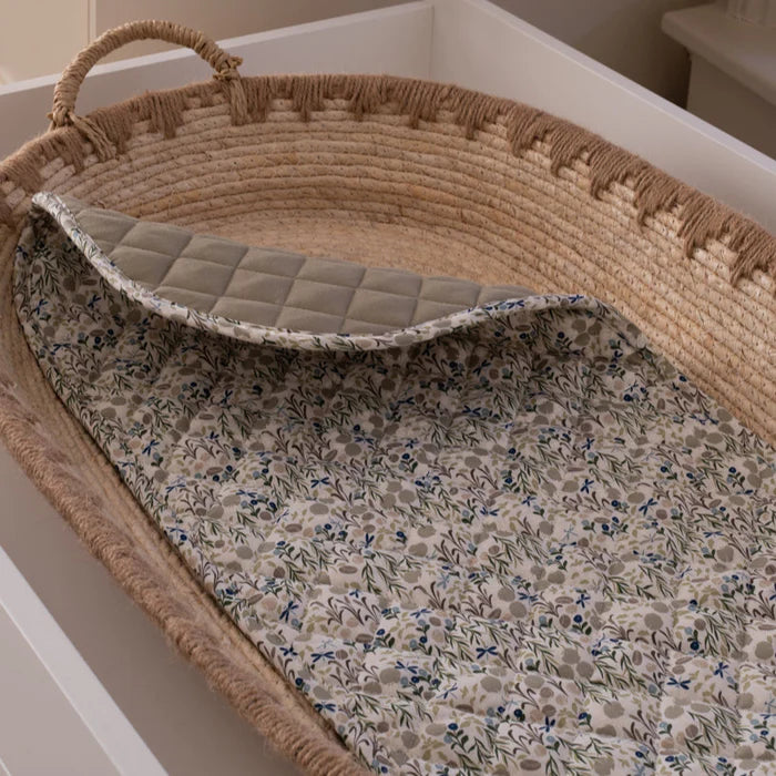 Avery Row Changing Basket Cotton Liner - Riverbank