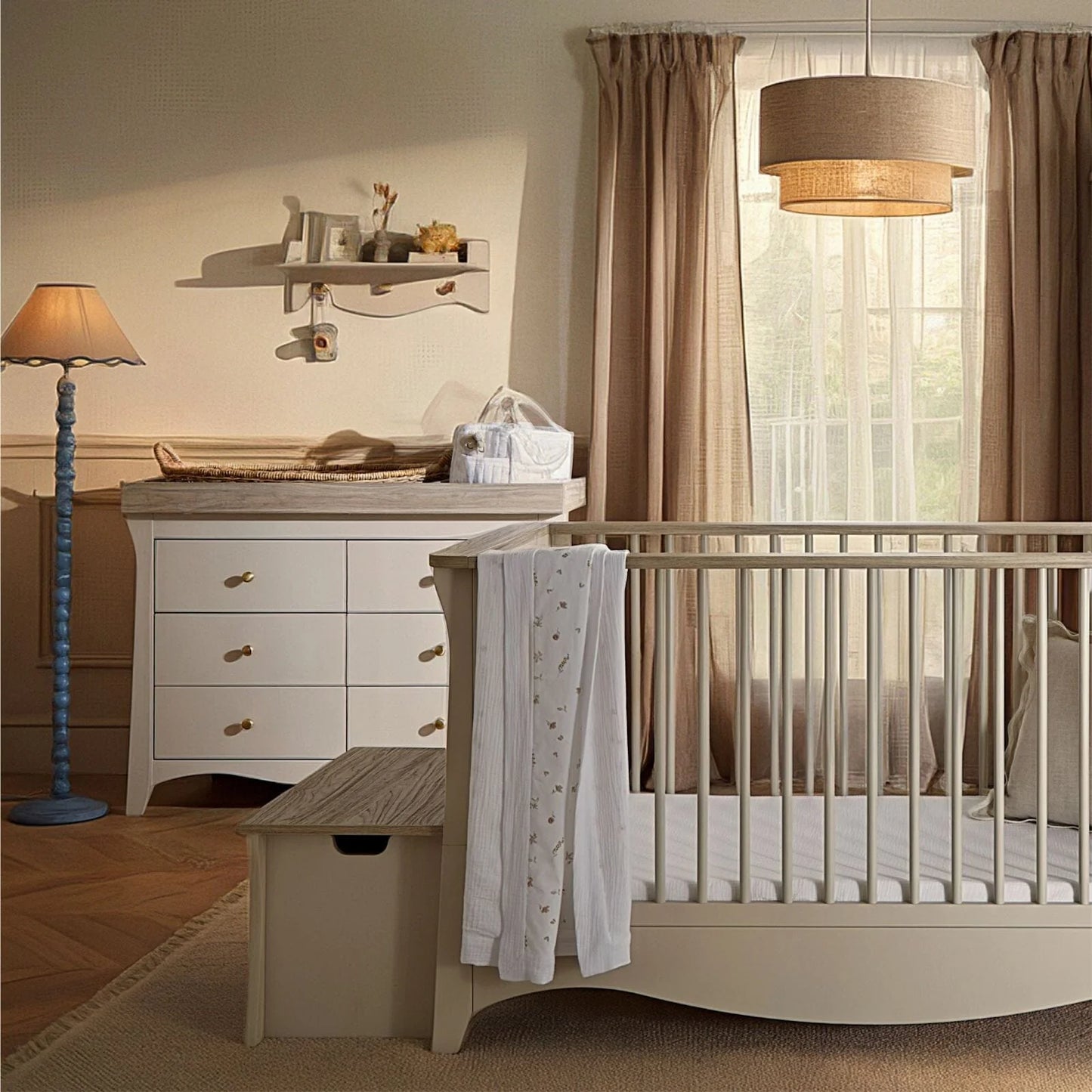CuddleCo Clara Luxe 2 Piece Furniture Set - Cashmere & Ash