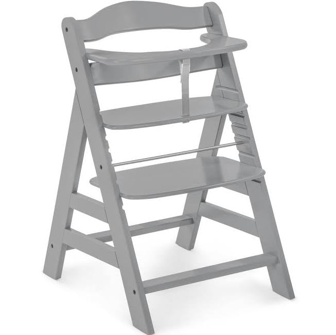 Hauck Alpha+ Wooden Highchair & Bouncer - Grey/Bambi